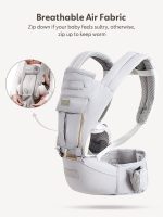 Baby Carrier with Hip Seat, Baby Carrier Newborn to Toddler, Detachable Baby Hip Seat Carrier for 7 -66lbs, All Seasons Baby Holder Carrier, All Position.(Light Grey) - Image 6